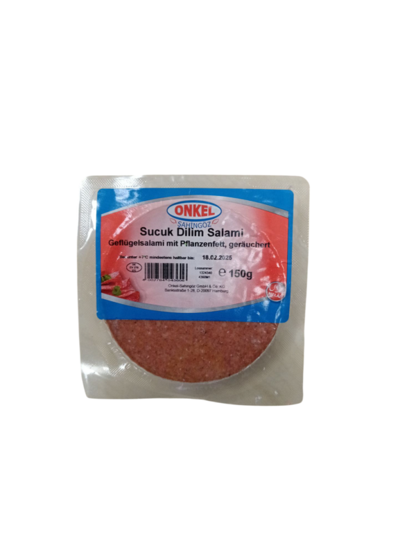 Onkel Sucuk Dilim Salami Geflügel mit Pflanzenfett